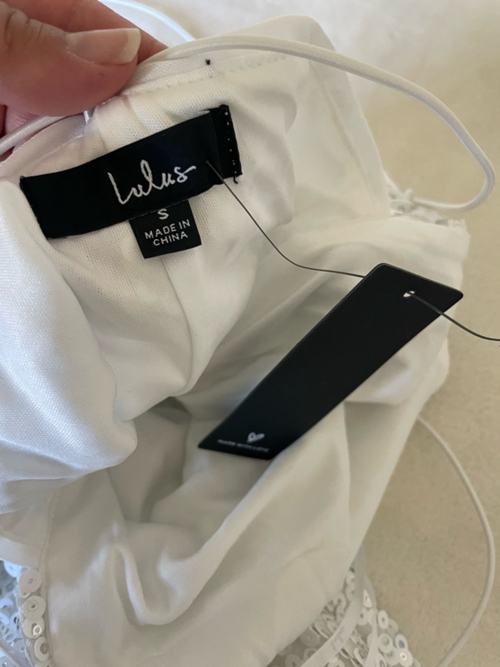Lulu's White Sequin Slip Dress - Picture 12 of 13
